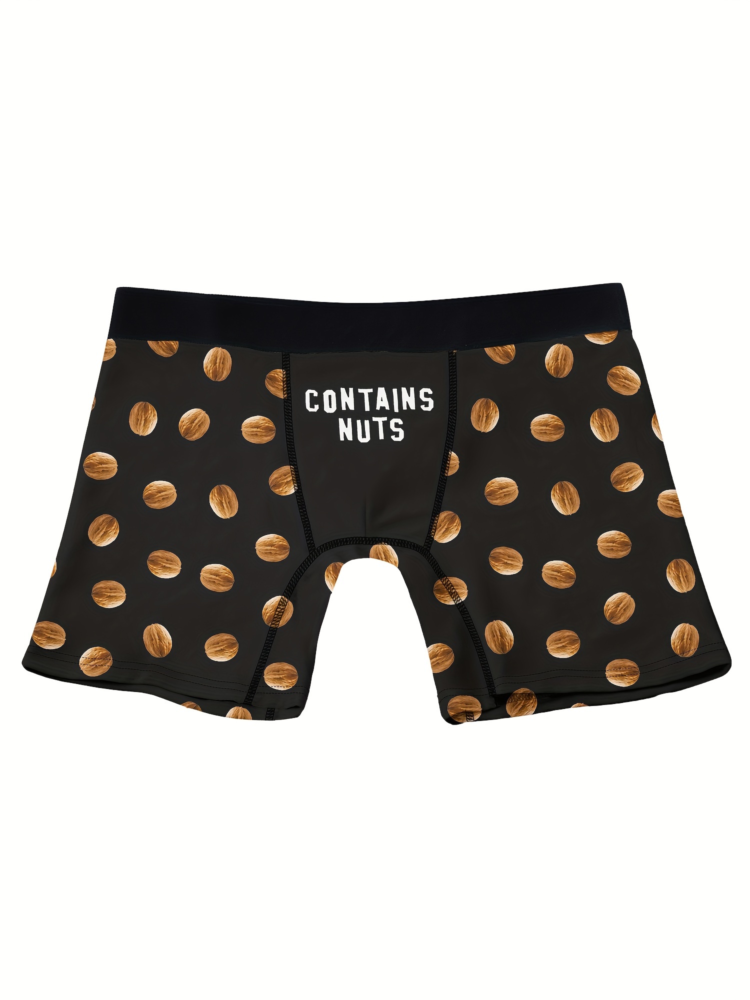 contains nuts print mens fashion novelty boxer briefs shorts breathable comfy high stretch boxer trunks mens underwear details 1