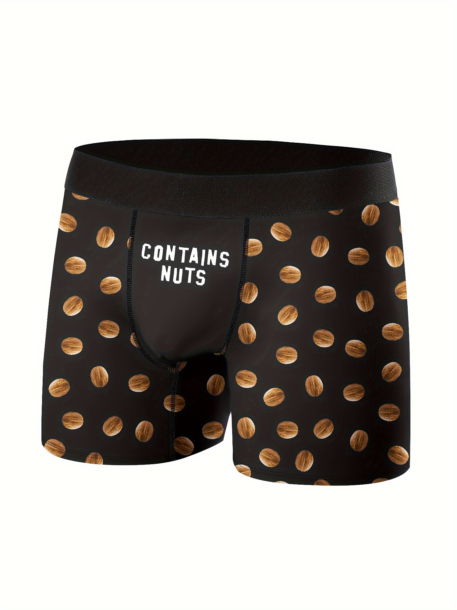 contains nuts print mens fashion novelty boxer briefs shorts breathable comfy high stretch boxer trunks mens underwear details 3