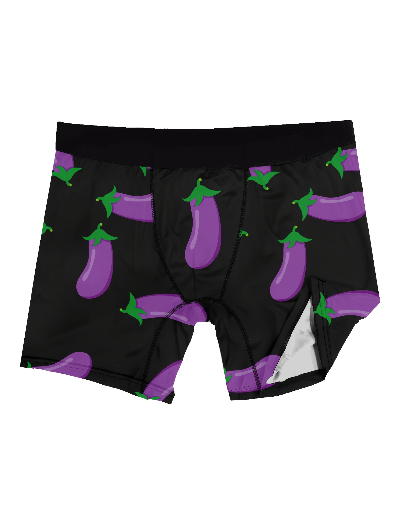 mens underwear purple eggplant print fashion novelty boxer briefs shorts breathable comfy high stretch boxer trunks details 1