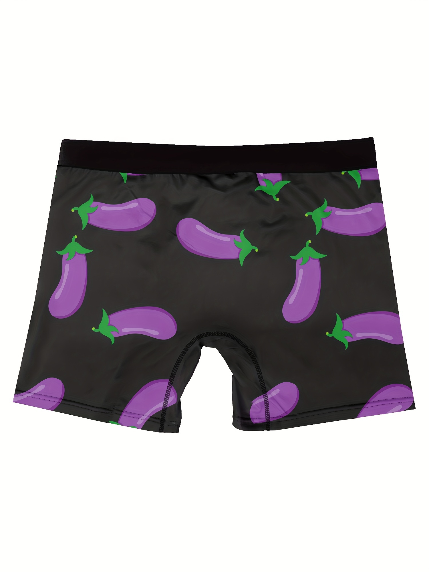 mens underwear purple eggplant print fashion novelty boxer briefs shorts breathable comfy high stretch boxer trunks details 2